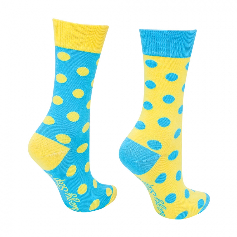 DĚTSKÉ ponožky tečky modro-žluté